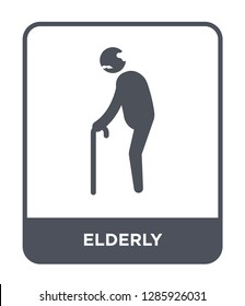 elderly icon vector on white background, elderly trendy filled icons from Insurance collection.