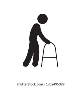 elderly icon vector simple design