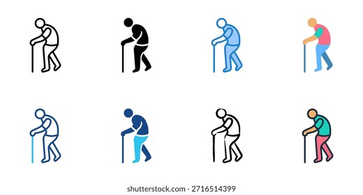 Los iconos de ancianos establecen una colección de estilo múltiple. 
