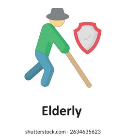 Seguro para personas mayores :Icono de Vector que puede modificarse o editarse fácilmente

