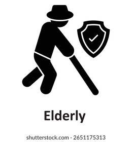 Elderly insurance :Vector Icon which can easily modify or edit
