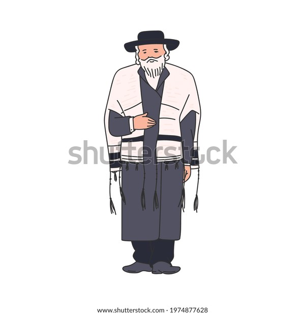 Elderly Jewish Religious Orthodox Man Cartoon Stock Vector (Royalty ...