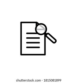 Elderly line icon, reading using a magnifying glass. Design template vector