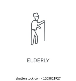 Elderly linear icon. Elderly concept stroke symbol design. Thin graphic elements vector illustration, outline pattern on a white background, eps 10.