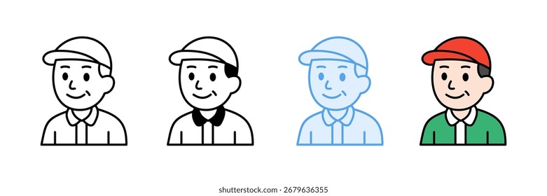 Ältere Menschen Cap Symbol Set Multiple Style Collection