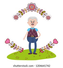 elderly man cartoon