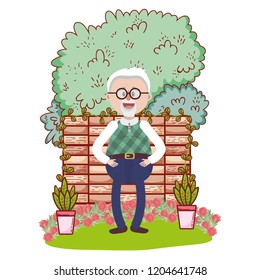elderly man cartoon