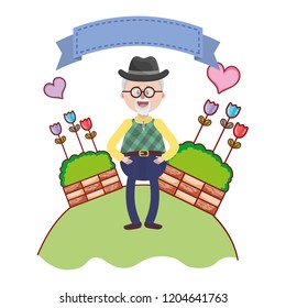 elderly man cartoon