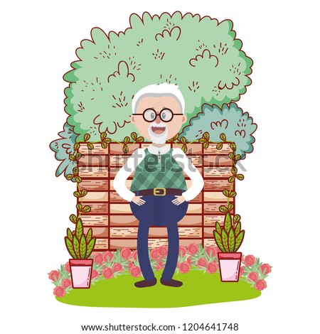 elderly man cartoon