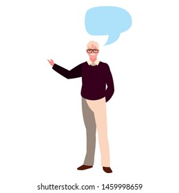 elderly man character, grandpa design