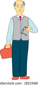 Elderly man character vector illustration on white background