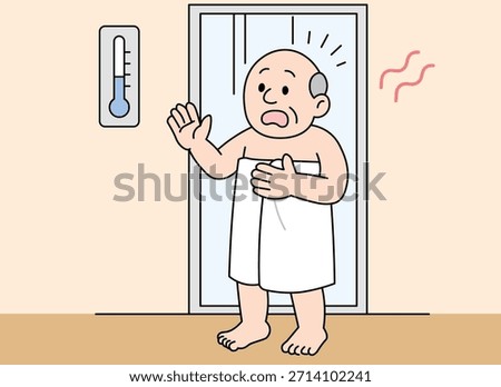 Elderly Man Experiencing Heat Shock During Bath Time Due to Sudden Temperature Changes