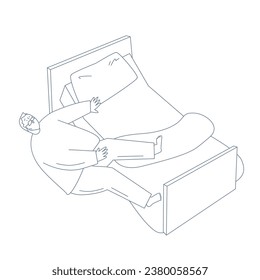 Un anciano se cae de la cama.