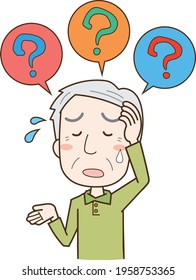 Elderly man forgetting about dementia