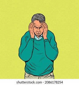 an elderly man headache, medical symptom migraine cancer hypertension meningitis stroke or other diseases