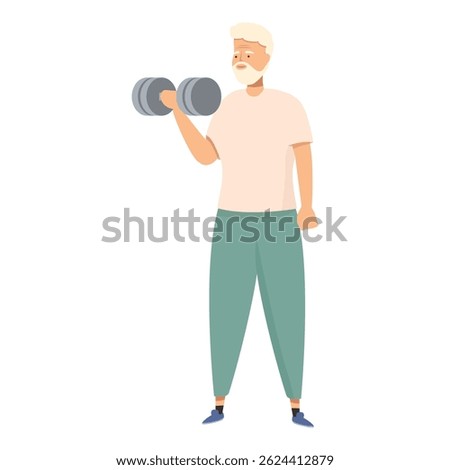 Elderly man is lifting a dumbbell, demonstrating the importance of staying active in old age