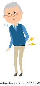 Elderly man with low back pain