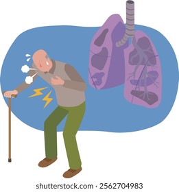 Elderly man with lung disease