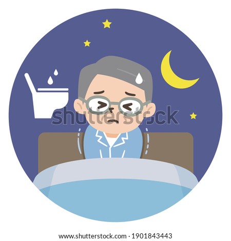 Elderly man with nocturia and lack of sleep