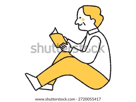 Elderly man reading for pleasure