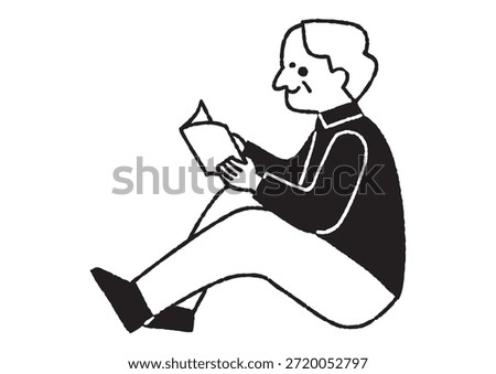 Elderly man reading for pleasure_2