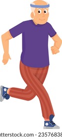 Elderly man running. Active lifestyle. Old person jogging