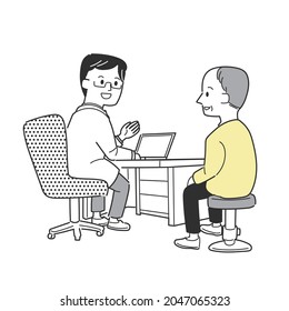 Elderly man seeing a doctor