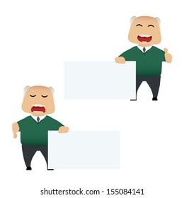 Elderly man set doing actions for use in advertising, presentations, brochures, blogs, documents and forms, etc.