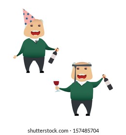 Elderly man set doing actions for use in advertising, presentations, brochures, blogs, documents and forms, etc.