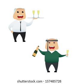 Elderly man set doing actions for use in advertising, presentations, brochures, blogs, documents and forms, etc.