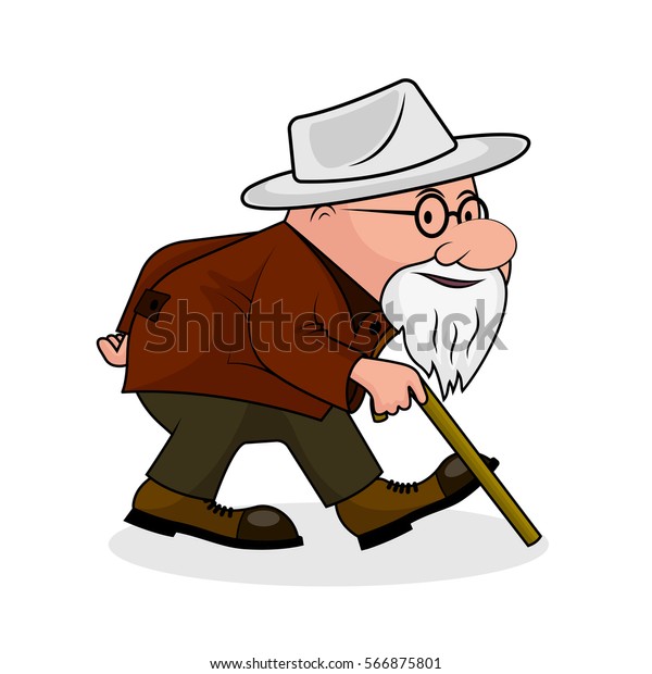 Elderly Man Stick Caricature Stock Vector (Royalty Free) 566875801