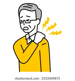 Elderly man with stiff shoulders