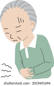 Elderly man with a stomachache