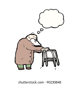 elderly man with walking frame
