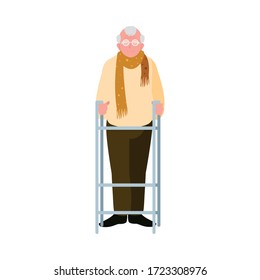 elderly man wearing stylish clothes vector illustration design