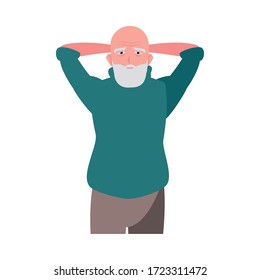 elderly man wearing stylish clothes vector illustration design