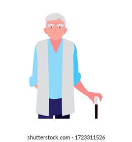 elderly man wearing stylish clothes vector illustration design