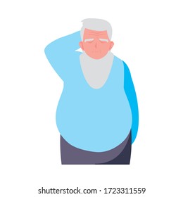 elderly man wearing stylish clothes vector illustration design