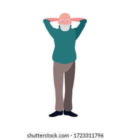 elderly man wearing stylish clothes vector illustration design