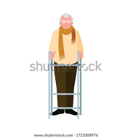 elderly man wearing stylish clothes vector illustration design
