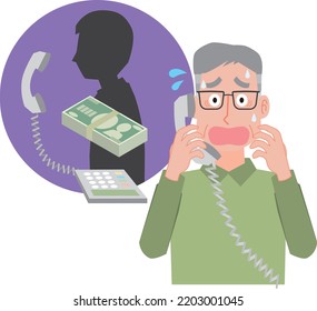 An elderly man who is impatient with fraudulent calls