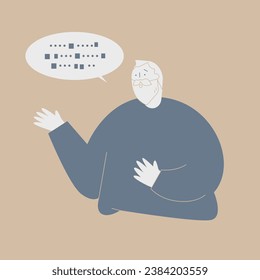 An elderly man whose words don't come out smoothly.