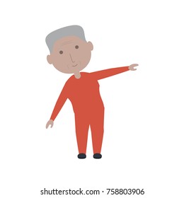 elderly man working out icon over white background colorful design vector illustration