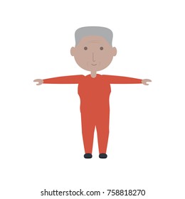 elderly man working out icon over white background colorful design vector illustration