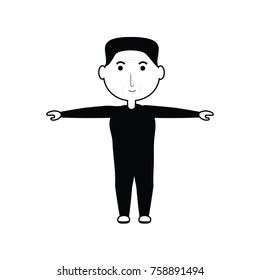 elderly man working out icon over white background vector illustration