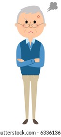 Elderly man,Anger