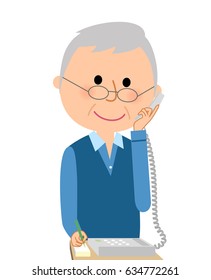 Elderly man,Phone