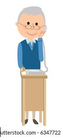 Elderly man,Phone