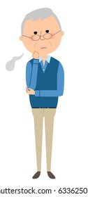 Elderly man,Sigh