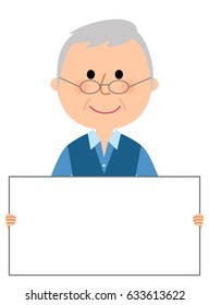 Elderly man,White board